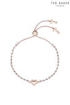 Ted Baker Pink Sarsa Sparkle Heart Enamel Chain Bracelet
