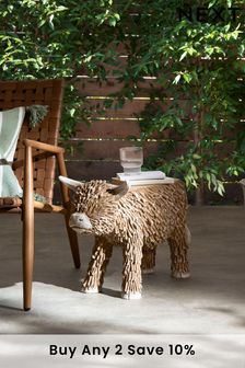 Natural Natural Hamish The Highland Cow Sofa Side Table