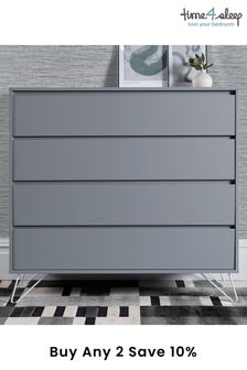 time4sleep Harbour Mist With White Feet Sofia 4 Drawer Chest