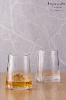 The DRH Collection Set of 2 Clear Clear Empire Double Old Fashioned Tumblers