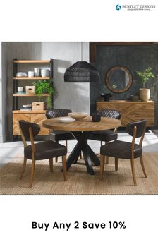 Bentley Designs Natural Ellipse Rustic Oak Circular Dining Table