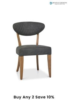 Bentley Designs Set of 2 Grey Margot Rustic Oak Upholstered Chairs