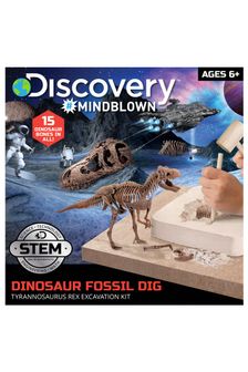 Discovery Mindblown White Toy Dinosaur Excavation Kit Skeleton 3D Puzzle - T-Rex
