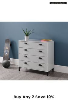 Julian Bowen Grey Lakers Locker 4 Drawer Chest