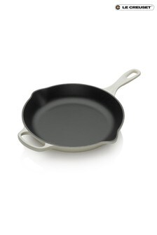 Le Creuset Cream 26cm Signature Cast Iron Frying Pan with Metal Handle