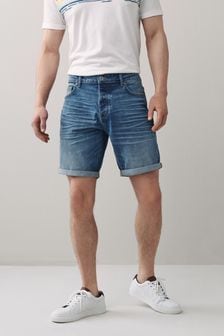Mens Black Denim Shorts | Skinny Black