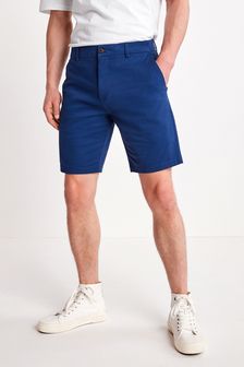 Dark Blue Straight Fit Stretch Chino Shorts