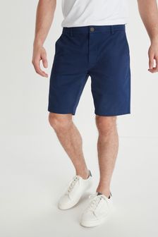 Dark Blue Slim Fit Stretch Chino Shorts
