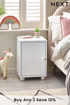 White White Rainbow Kids Wooden Bedside Table