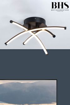 BHS Black Aalto Cross Over LED Flush Ceiling Light