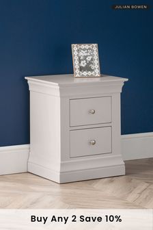 Julian Bowen Grey Clermont 2 Drawer Bedside Table