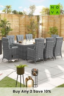 Nova Outdoor Living Grey Olivia 8 Seat Round Dining Set