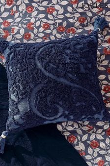 Joules Royal Blue Paisley Needle Point Cushion