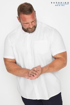 BadRhino Big & Tall White Premium Short Sleeve Oxford 100% Cotton Shirt