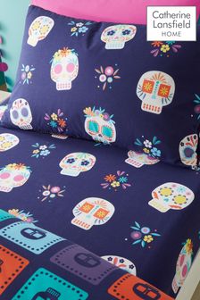 Catherine Lansfield Purple Sugar Skull Fiesta Fitted Sheet