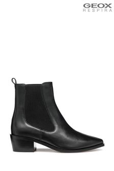 Geox D Texica Ankle Black Boots