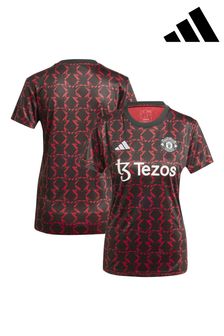 adidas Black Womens Manchester United Pre Match Top