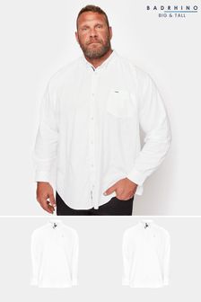 BadRhino Big & Tall White Long Sleeve Oxford Shirts 2 Pack