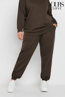 Yours Curve Brown Cuffed Joggers