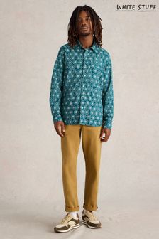 White Stuff Blue Sprig Spot Printed Shirt