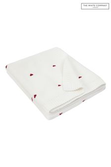 The White Company Natural Organic Cotton Heart Pointelle Blanket