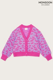 Monsoon Pink Leopard Print Cardigan