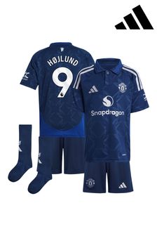 adidas Blue Manchester United EPL Away Mini Kit 2024-25 - Hojlund 9 Printing