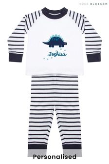 Personalised 100% Cotton Dinosaur Print Pyjamas by Koko Blossom