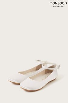 Monsoon Natural Satin Ballerina Flats