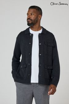 Oliver Sweeney Grey Cotton/Wool Knitted Overshirt