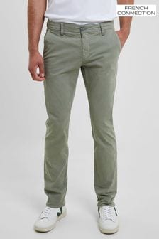 French Connection Green Stretch Chino Trousers