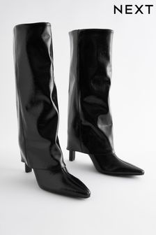 Black Forever Comfort® Knee High Cuffed Boots