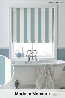 Seaspray Blue Lille Stripe Made to Measure Roman Blind