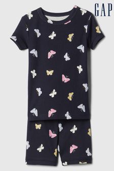 Gap Navy Blue Butterfly Cotton Short Pyjama Set (6mths-5yrs)