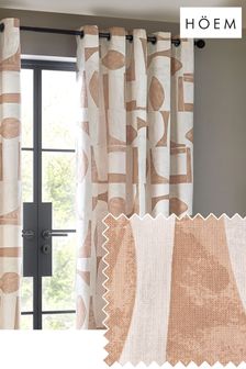 HÖEM Clay Carro Abstract Geometric Eyelet 100% Cotton Curtains