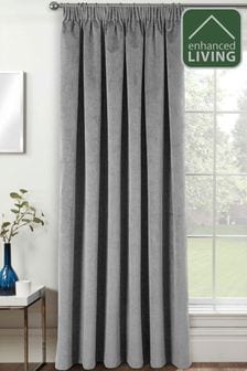 Enhanced Living Grey Thermal Blackout Oxford Door Curtains