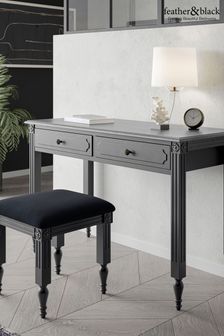 Feather & Black Black Casterton Wooden Dressing Table and Stool