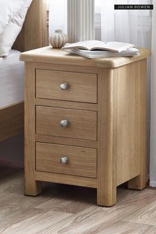 Julian Bowen Brown Memphis Limed 3 Drawer Bedside Table