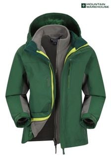 Mountain Warehouse Green Kids Cannonball 3 In 1 Waterproof Jacket