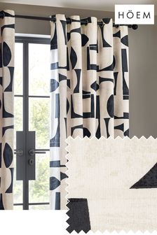 HÖEM Dusk Carro Abstract Geometric Eyelet 100% Cotton Curtains