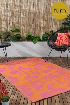 Furn Orange Pink Marula Tropical Outdoor/Indoor Rug