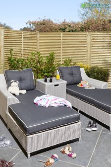 Rowlinson Grey Prestbury Garden Twin Sun Lounger