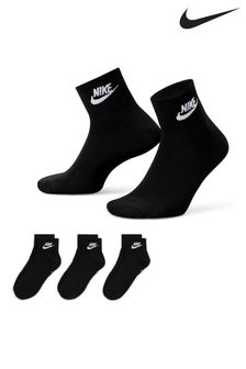 Nike Black Everyday Essentials 100% Cotton Socks 3 Pack