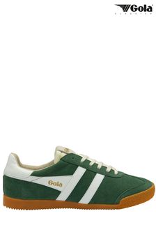 Gola Green Mens Elan Suede Lace-Up Trainers