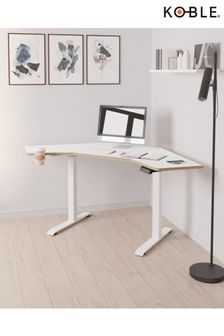 Koble White Gino Corner Height Adjustable Desk