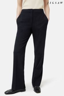 Jigsaw Black Short Crosshatch Mason Trousers