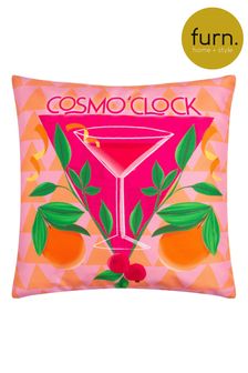 Furn Pink Cosmo O' Clock Abstract Outdoor Cushion