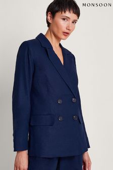 Monsoon Blue Mabel Double Breasted Jacket