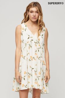 SUPERDRY Cream SUPERDRY Volume Sleeveless Dress