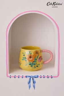 Cath Kidston Yellow Archive Twisted Handle Billie Mugs Set Of 4